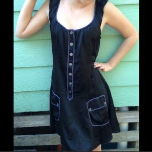 Free People 100% Silk Black Sleeveless Dress Size 2